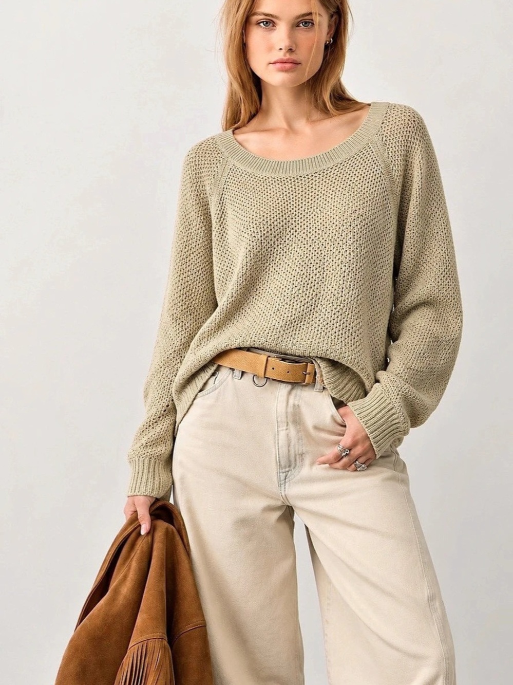 378. Dalia Cotton Knit Sweater Size Large Like New